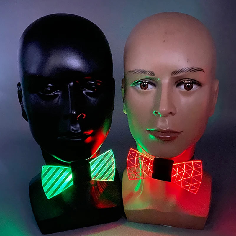 LED Acrylic Bow Tie Light up LED Men Bow Tie Luminous Bow tie Costume Men Ties DJ Dance Glow Decoration Novelty Gift LED Cravat