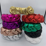 Bronzing Fabric Women's Headbands Elastic Braids Hair Bands Female Turban Cap Party Headwear Accessories Fashion Bandage Bandana