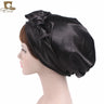 New Women silky satin night sleeping cap head wrap Bowknot Turban Pre Tied Fitted Bandana Chemo cap Nightcap hair loss patients