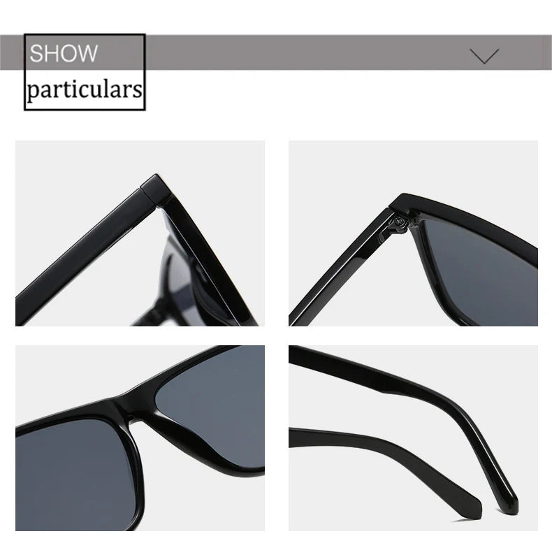 OEC CPO Square Men Sunglasses Big Frame Sunglasses Women Fashion Yellow Lens Sun Glasses Female Drive Beach Eyewear uv400 Glass