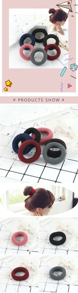 6Pcs/Lot Solid Color Basic Rubber Bands Simple High Elastic Hairband Girls Headwear Headband Fashion Women Gum Hair Accessories