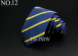 New Men's Tie Classic Stripe 7cm Jacquard Red Blue Green Necktie Daily Wear Cravat Wedding Party Dress Accessories Gift For Man