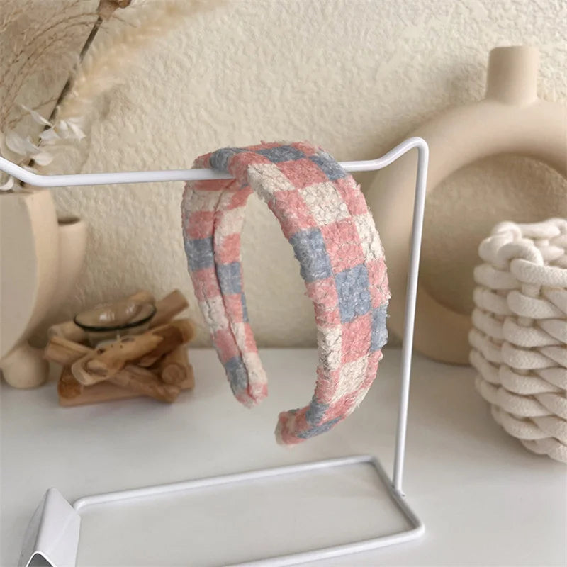 2022 Gentle Pink Womans Hairbands Girl Sweet Plush Wide Side Sponge Headband Hair Hoop Fashion Simple Solid Color Hair Accessory
