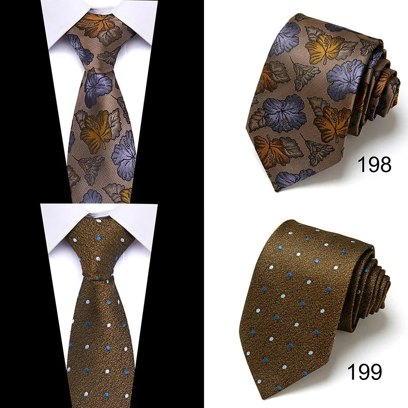 New Style Fashion Men's Tie 7.5 cm Blue Necktie Green & Orange Gravatas For Men Paisley Floral Fit Wedding Workplace