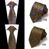 Brand 100% Silk New Men's Tie 7.5cm Blue Necktie Green & Orange Silk Gravatas For Men Paisley Floral Fit Wedding Workplace Slim