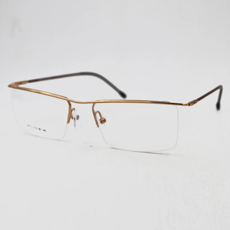 Men's business glasses frame half frame Square frame ultra light comfortable titanium alloy optical prescription Eyeglasses