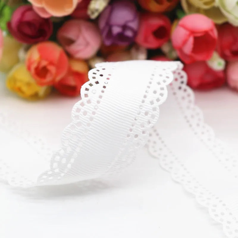 5 Yards/lot 30mm Grosgrain Ribbons For Cake Hollow Flowers Cloth Tape Lace Diy Handmade Hair Accessories Ribbons 15070458