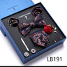 Holiday Gift Box Tie For Men Tie Handkerchief Pocket Squares Cufflink Set Necktie Box Man Dark Grey April Fool's Day