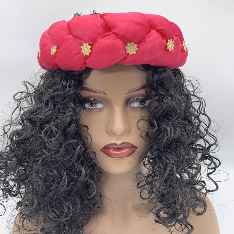 Latest Exaggerated Satin Twist Braids Headband Handmade African Headtie Nigerian Wedding Gele Women Turbans Ladies Head Wraps