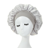 Women Satin Bonnet Spandex Wide Stretchy Band Bonnet Satin Cheveux Nuit Silk Sleeping Night Cap Bonnets for Women