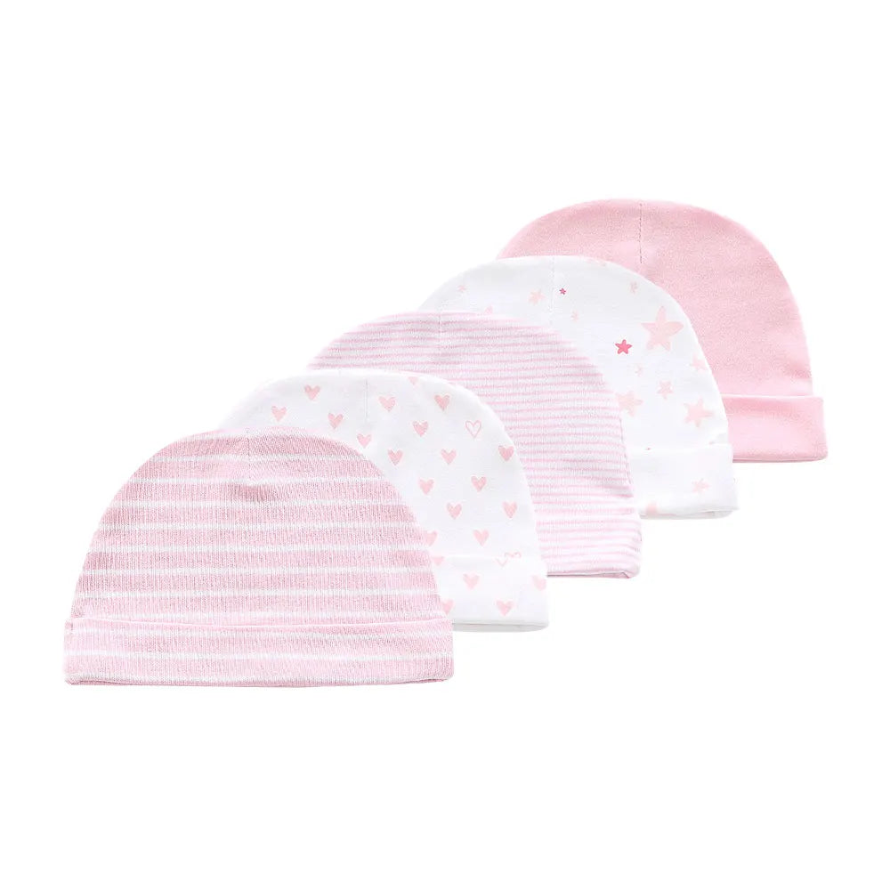 Newborn Boy Girl Hats and Mittens Sets Comfy Infant Baby 5Pcs Caps & 5Pcs Gloves Cotton Toddler Baby Accessorise
