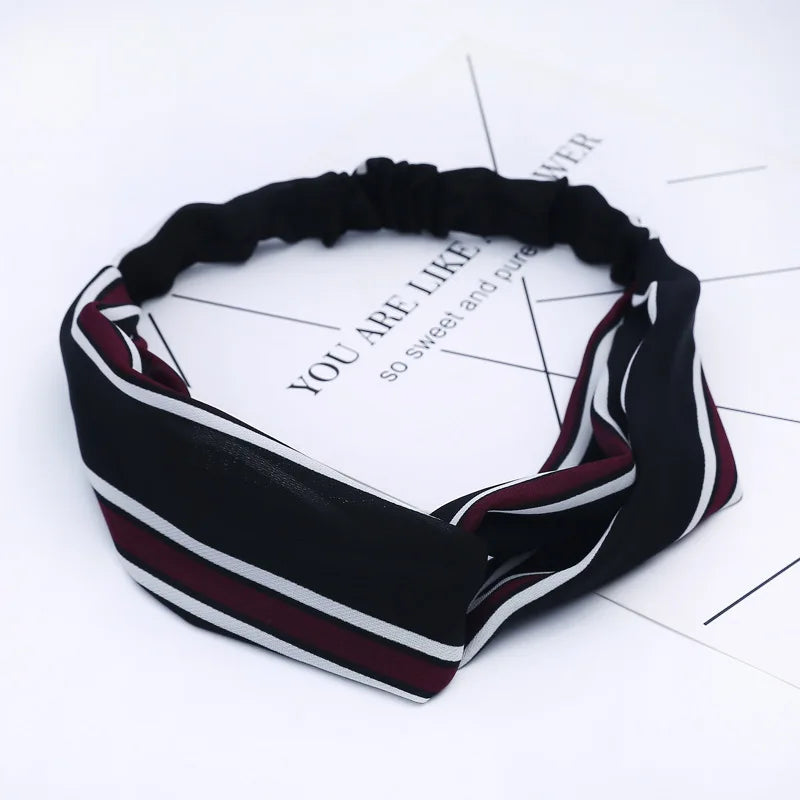 2020 Fashion Bohemian Headband Print Hairbands For Women Girls Vintage Cross Knot Turban Bandanas Headwear Hair Accessories
