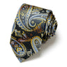 Brand 100% Silk New Men's Tie 7.5cm Blue Necktie Green & Orange Silk Gravatas For Men Paisley Floral Fit Wedding Workplace Slim