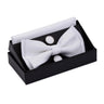 Solid Bow Tie Set Different Size Up and Down Men's Plain Bowtie Handkerchief Cufflinks Gift Box Set For Men Wedding Fashion Ties