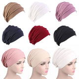 Cotton Winter Warm Sleep Caps Beanies Women Turban Hat Head Wrap Chemo Hat Muslim Hijabs