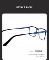 ZENOTTIC Men Titanium Alloy Optical Glasses Frame Fashion Male Square Eyewear Ultralight Metal Non-Prescription Eyeglasses