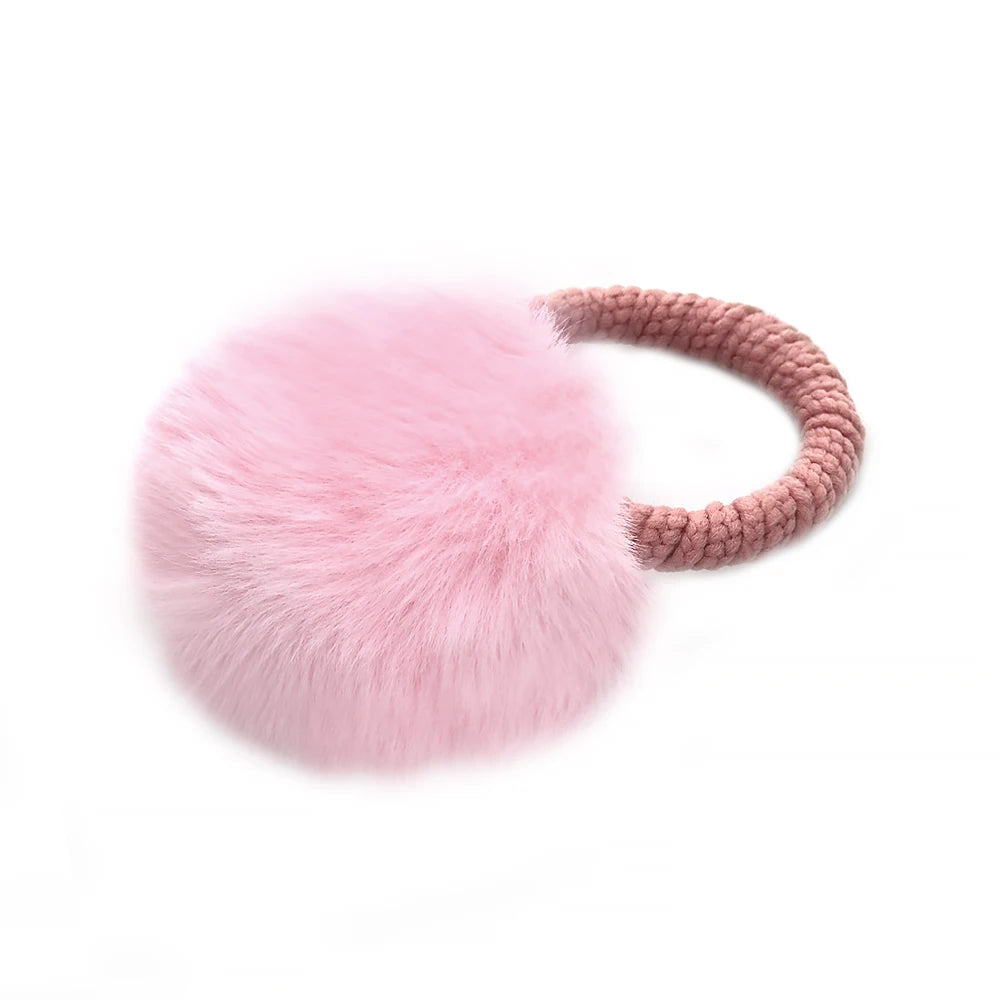 Pink Elastic Hair Bands Cute Rabbit Round Beads Heart Strawberry Rubber Band For Baby Girls Children Women Hair Accessories Gift