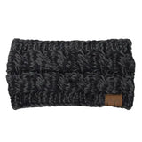 2024 Fashion Bohemia Winter Warm Knitted Headband Hair Accessories Women's CC Wool Wide Hairband Stretch Solid Hairband Headwear
