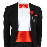 New Fashion Mens Cummerbund Bow Tie Brooch Set Black Red Blue   Waist Seal For Formal Tuxedo Business Suit Dinner Accessories
