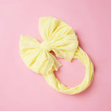 Baby Headband Big Bows For Girls Hair Accessories Jacquard Toddler Wide Headwrap Soft Newborn Hairband Elastic Kids Turban