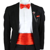 New Fashion Mens Cummerbund Bow Tie Brooch Set Black Red Blue   Waist Seal For Formal Tuxedo Business Suit Dinner Accessories