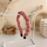 2022 Gentle Pink Womans Hairbands Girl Sweet Plush Wide Side Sponge Headband Hair Hoop Fashion Simple Solid Color Hair Accessory