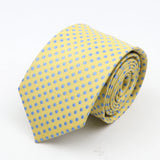 New Classic Strieped Dot Ties For Men Jacquard 7cm Polyester Narrow Tie Skinny Wedding Groom Business Necktie Suit Shirt Gift