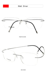 Krasivyy Pure Titanium Rimless Glasses Frame Men Prescription Eyeglasses Germany Women Myopia Optical Frame Screwless Eyewear