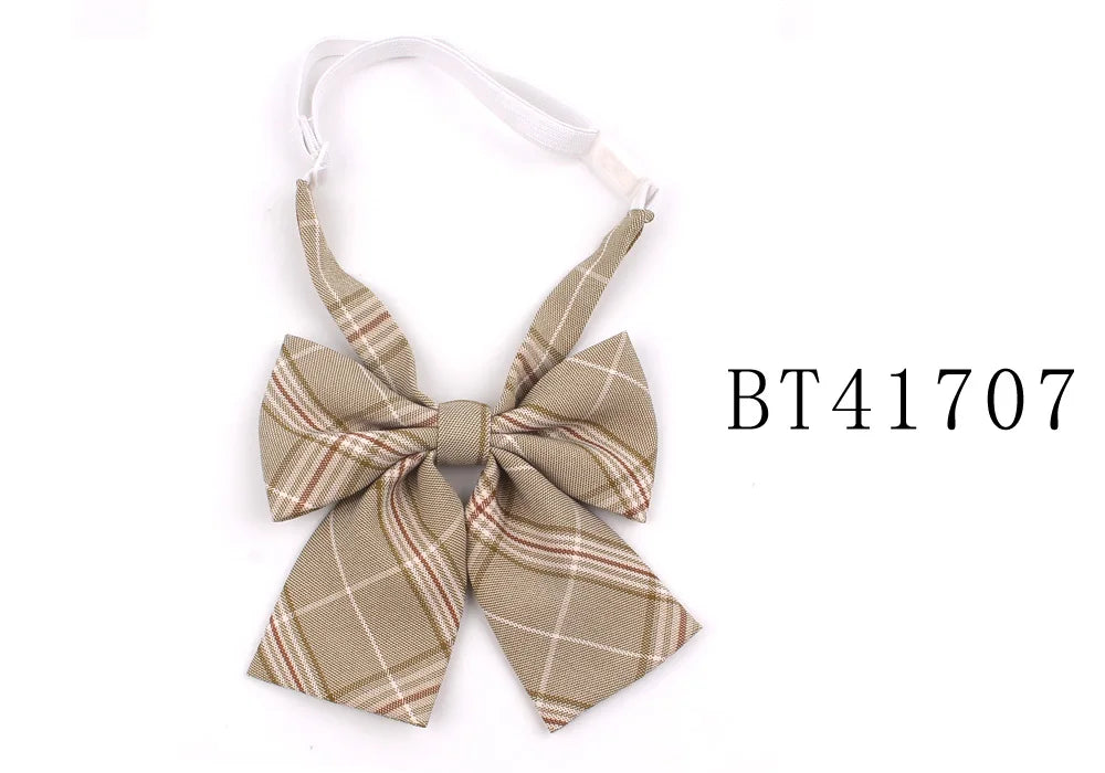 Feminine Plaid Bowtie Casual Bow tie For Women Uniform Collar Butterf Bowknot Adult Check Bow Ties Cravats Girls Bowties