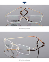 Titanium Eyeglasses Rimless Optical Ultralight Glasses Frame No Screw Prescription Spectacle Frameless Glasses Eyeglasses B2