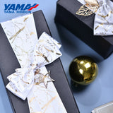 YAMA Ribbon 10yards/roll 38 mm Gold Foil Printed Satin Ribbons DIY Crafts Gifts Packaging Fashion Wedding Decoration