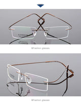 Titanium Eyeglasses Rimless Optical Ultralight Glasses Frame No Screw Prescription Spectacle Frameless Glasses Eyeglasses B2
