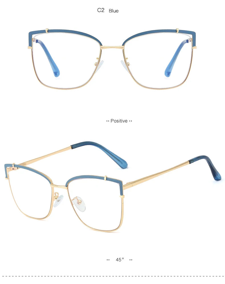 Blue Light Blocking Glasses Frame New Eyewear Prescription Female Eyeglasses Optical Women Spectacles UV400 Anti-Reflective