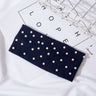 Bow Women's Headbands Pearls Head Bands Knitted Turban Bandana Autumn Winter Elastic Hairband Warm Hair Accessories Headdress