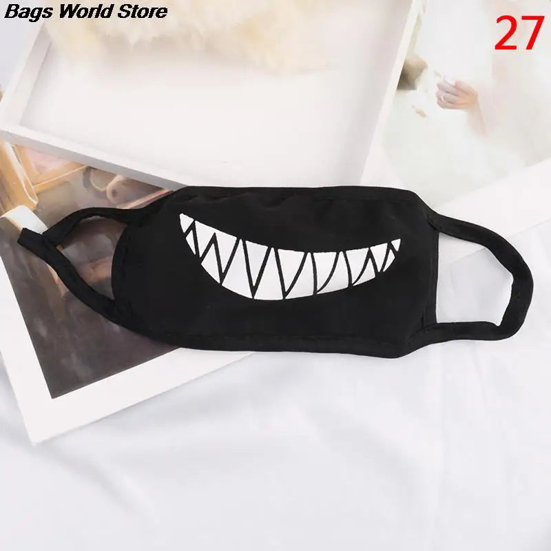 Hot 1PC Black Anti-Dust Cotton Cute Bear Anime Cartoon Mouth Mask teeth mouth Muffle Face Mouth Masks Women Men