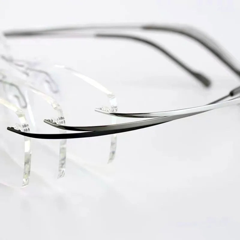 Pure Titanium Eyeglasses Rimless flexible Optical Frame Prescription Spectacle Frameless Glasses Eye glasses 010 Line Temple