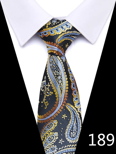 New Style Fashion Men's Tie 7.5 cm Blue Necktie Green & Orange Gravatas For Men Paisley Floral Fit Wedding Workplace