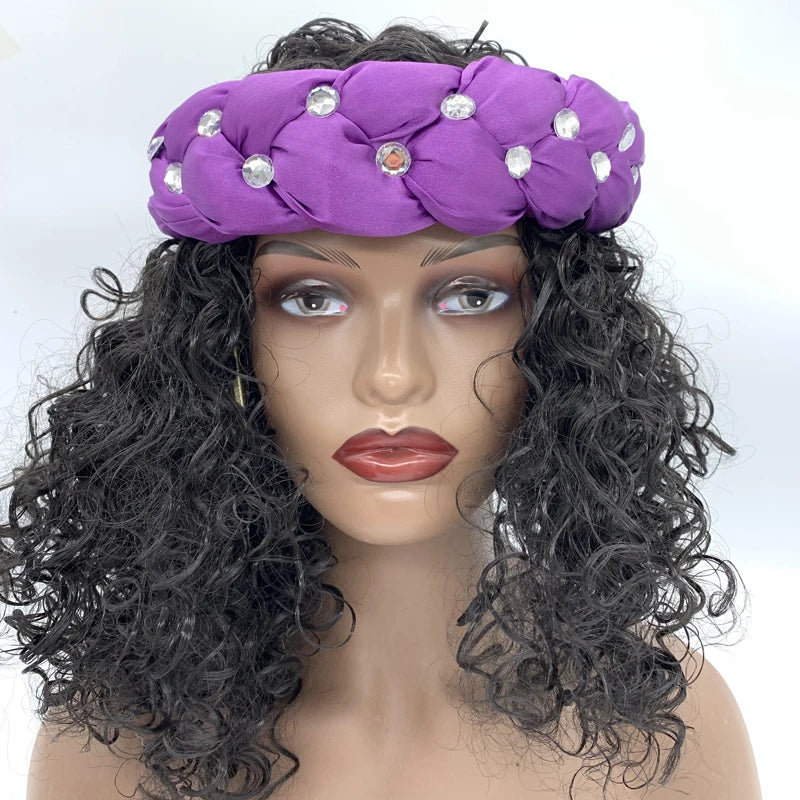Bronzing Fabric Women's Headbands Elastic Braids Hair Bands Female Turban Cap Party Headwear Accessories Fashion Bandage Bandana