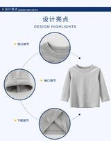 7 Colours Children's T-shirt Cotton Long Sleeve Solid Colour Base Coat Leisure Wear Boys Girls Tops Kids Clothes