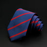 New Men's Tie Classic Stripe 7cm Jacquard Red Blue Green Necktie Daily Wear Cravat Wedding Party Dress Accessories Gift For Man