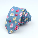 New Men's Floral Neck Ties Casual Cotton Slim Tie Skinny Wedding Party Suit Collar Flower Neckties Gravata Accessories Gift