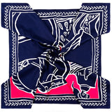 POBING Manual Hand Rolled Twill Silk Scarf Women Horse Print Square Scarves Echarpes Foulards Femme Wrap Lady Bandana Hijab 90CM