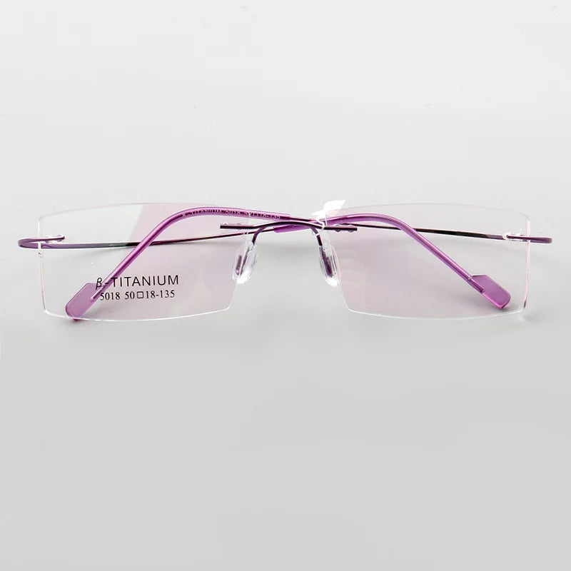 Titanium Eyeglasses Rimless Optical Ultralight Glasses Frame No Screw Prescription Spectacle Frameless Glasses Eyeglasses B2