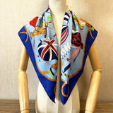 Cartoon balloon Twill Silk Scarf Handmade Curled Luxury Brand Square Hijab Scarf Women Bandana Foulard Head Scarves Shawl