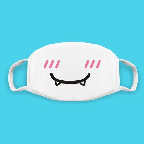 Super Cute Expression Smile Breathable Mouth Face Mask For Korean Black Kpop Unisex Kawaii Face Mouth Muffle Mask Cotton Anime