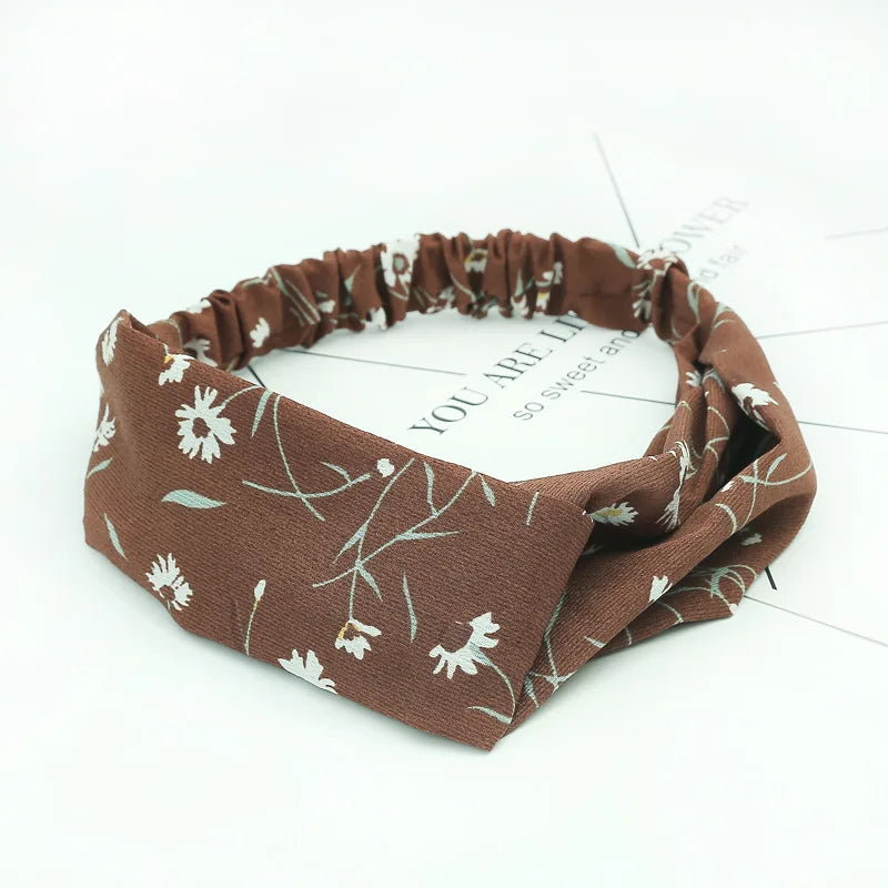 2020 Fashion Bohemian Headband Print Hairbands For Women Girls Vintage Cross Knot Turban Bandanas Headwear Hair Accessories