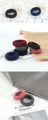 6Pcs/Lot Solid Color Basic Rubber Bands Simple High Elastic Hairband Girls Headwear Headband Fashion Women Gum Hair Accessories
