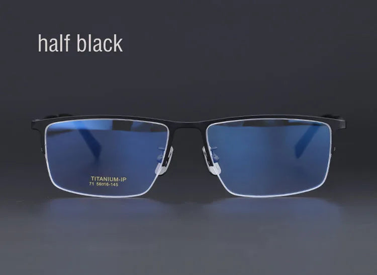 Pure Titanium Glasses Frame Men Titanium Alloy Prescription Eyeglasses Silver Super Light Spectacles Optical Glasses Frame