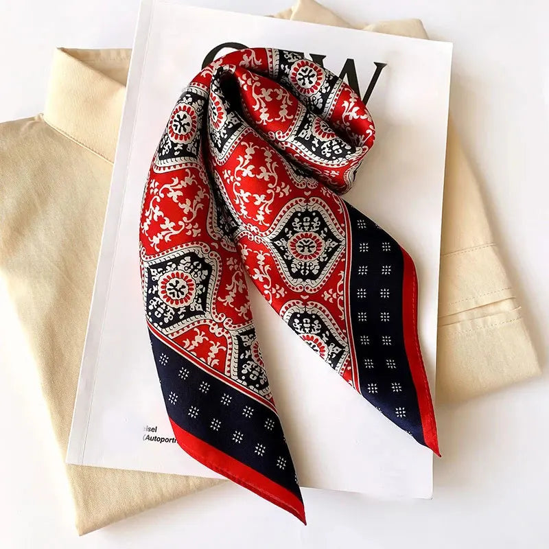 New Scarf 100% Silk Bandana Women Square Scarves Wrap Kerchief Mulberry Spring Fashion Luxury High Quality Headband Hijab Shawls