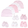 Newborn Baby Hat and Mittens Girl Boy Cap Comfy Infant Hat & Gloves Cotton Toddler Baby Accessorise For 0-6M